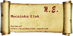 Mocsinka Elek névjegykártya